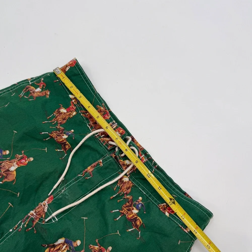 Polo Ralph Lauren Youth Size Large Swimming Trunks Horse Graphic Green